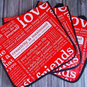(3) Lululemon Large Manifesto Reusable Tote - Shopper/Gym/Yoga/Beach/Swim Bag